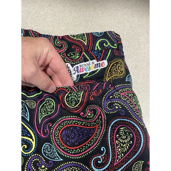 Royal & Awesome Men's Size 32 Paisley Shorts Outdoor Golf Wear -Tee Holder EUC! - Picture 7 of 16